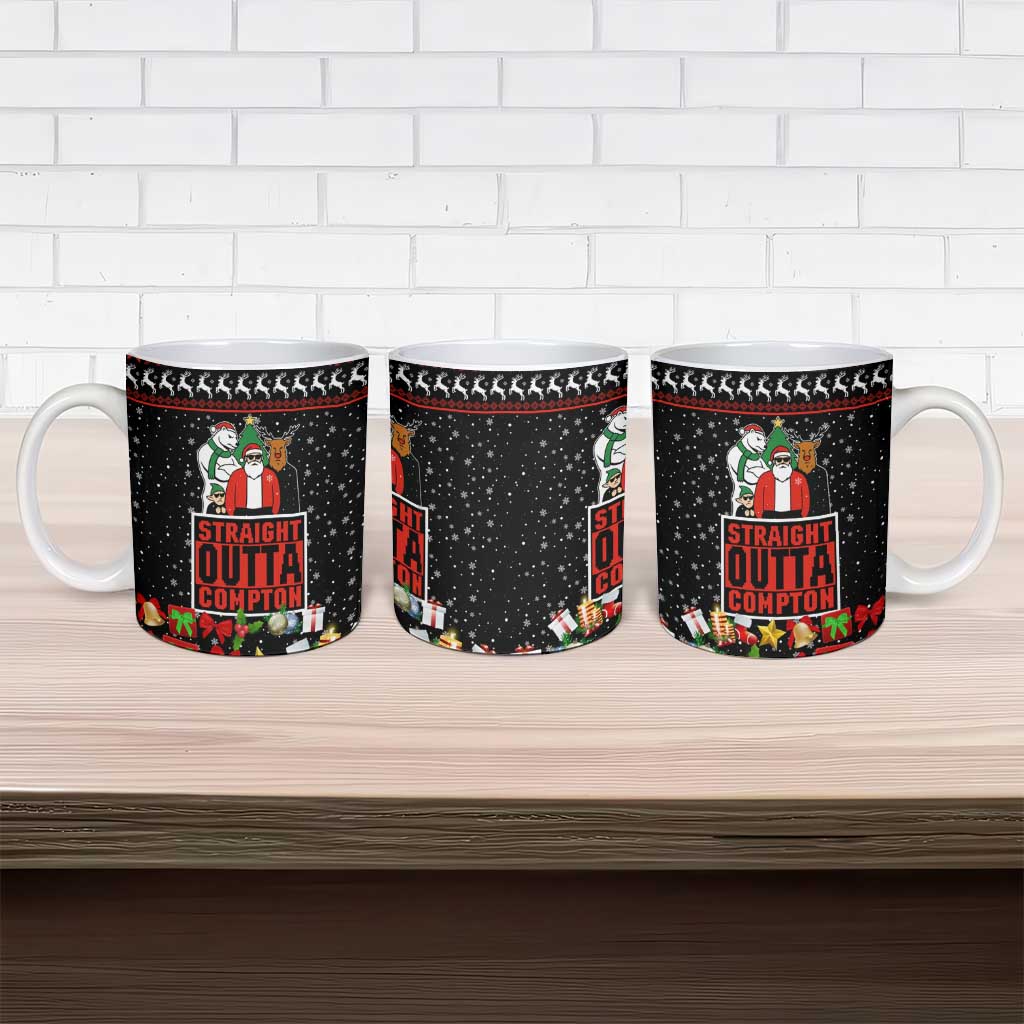 Christmas Straight Outta Gangsta Claus Ceramic Mug Xmas Holiday Patterns - Wonder Print Shop