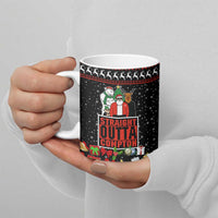 Christmas Straight Outta Gangsta Claus Ceramic Mug Xmas Holiday Patterns - Wonder Print Shop