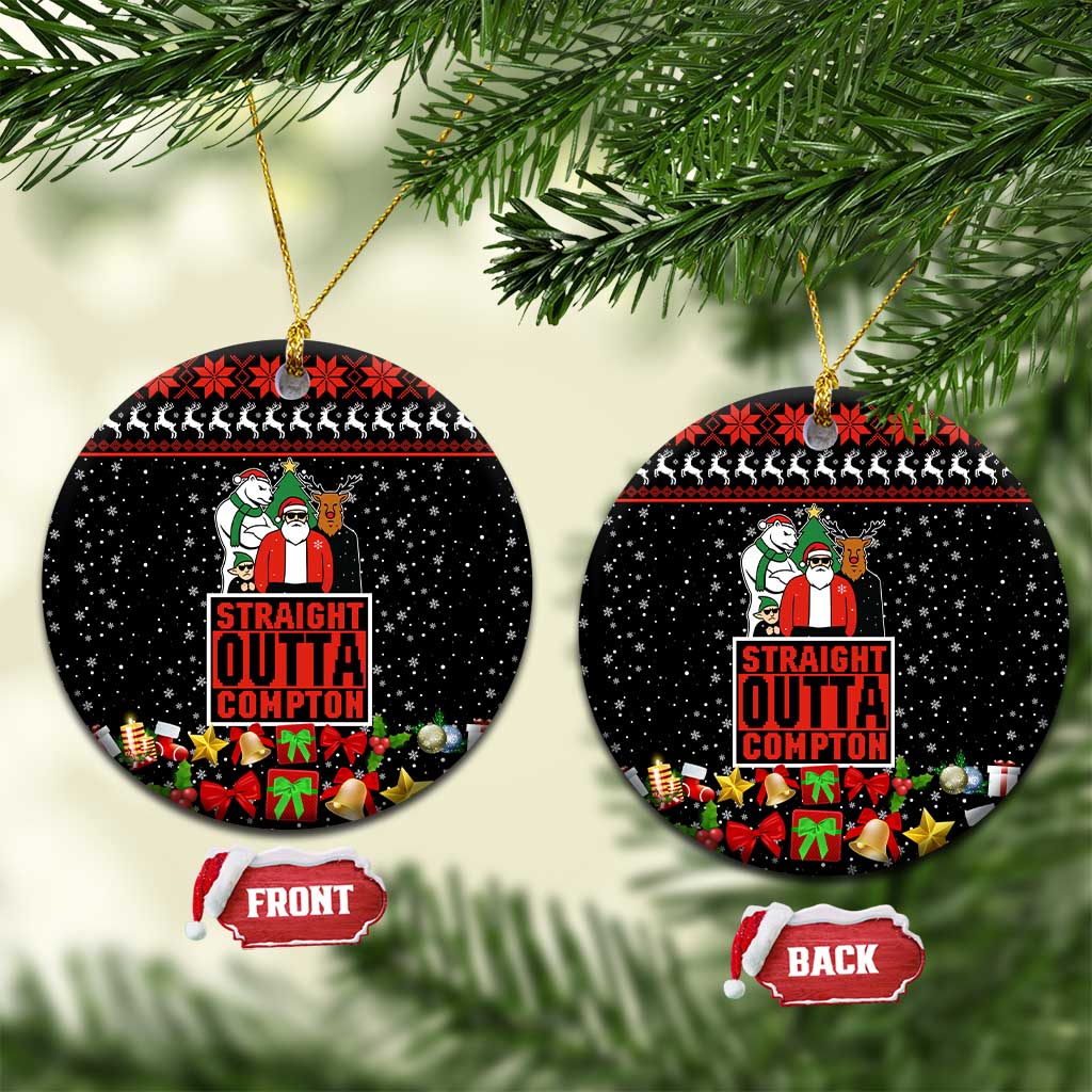 Christmas Straight Outta Gangsta Claus Ceramic Ornament Xmas Holiday Patterns - Wonder Print Shop