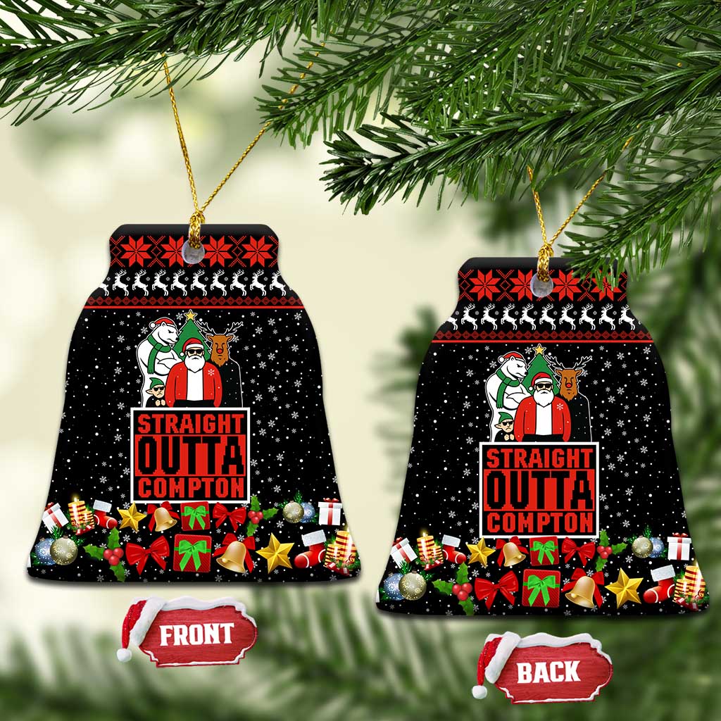 Christmas Straight Outta Gangsta Claus Ceramic Ornament Xmas Holiday Patterns - Wonder Print Shop