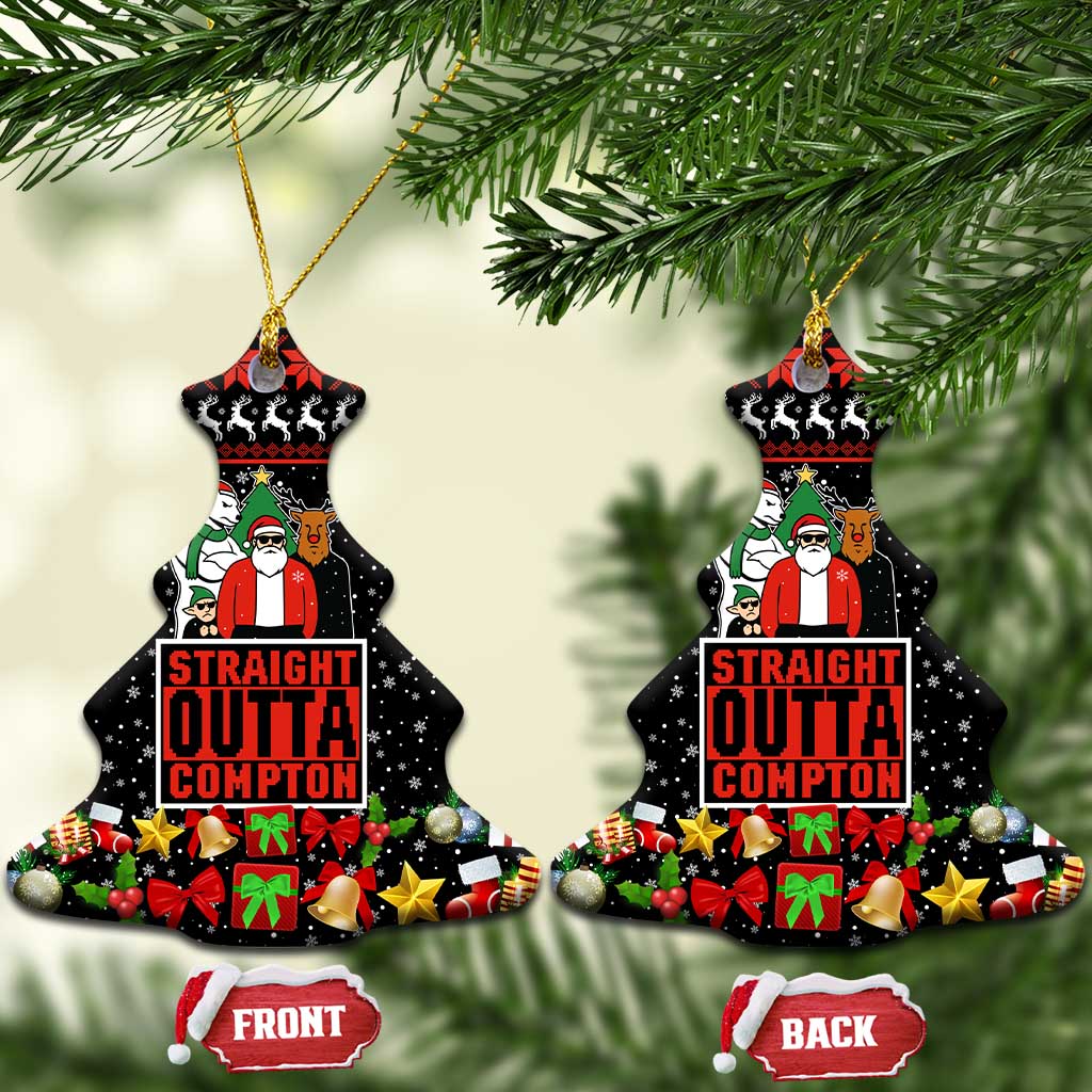 Christmas Straight Outta Gangsta Claus Ceramic Ornament Xmas Holiday Patterns - Wonder Print Shop