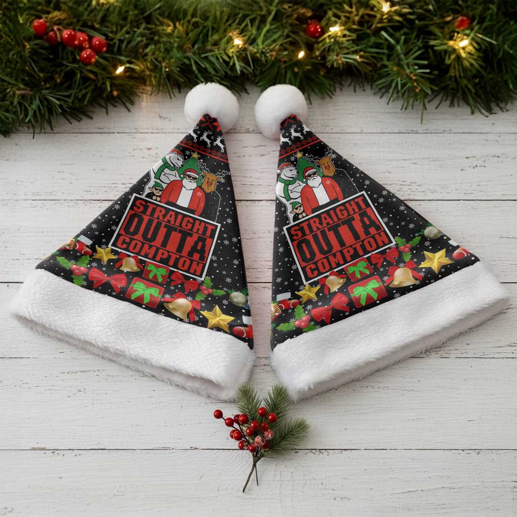 Christmas Straight Outta Gangsta Claus Christmas Santa Hat Xmas Holiday Patterns - Wonder Print Shop