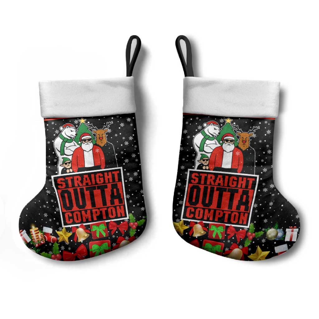 Christmas Straight Outta Gangsta Claus Christmas Stocking Xmas Holiday Patterns - Wonder Print Shop