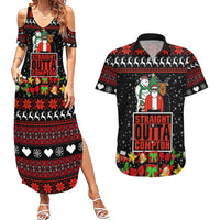 Christmas Straight Outta Gangsta Claus Couples Matching Summer Maxi Dress and Hawaiian Shirt Xmas Holiday Patterns - Wonder Print Shop