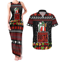 Christmas Straight Outta Gangsta Claus Couples Matching Tank Maxi Dress and Hawaiian Shirt Xmas Holiday Patterns - Wonder Print Shop