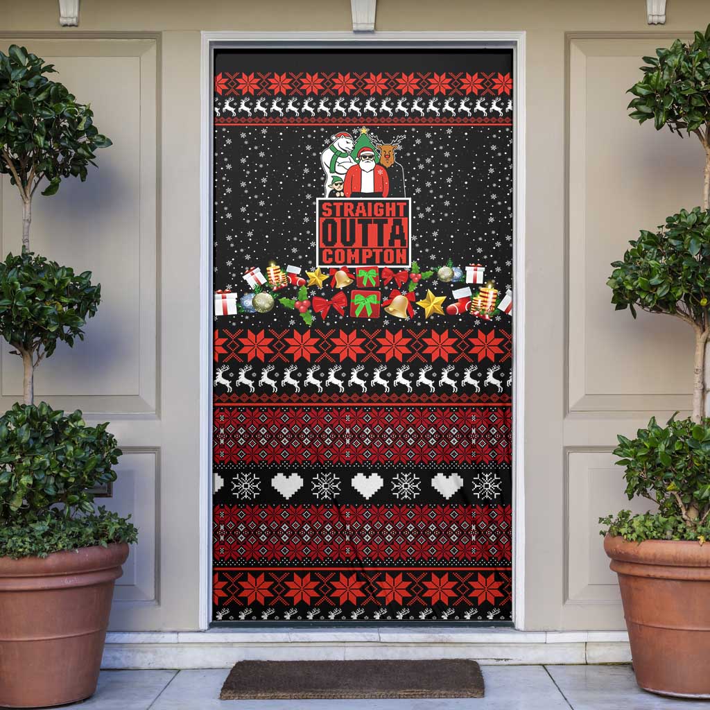Christmas Straight Outta Gangsta Claus Door Cover Xmas Holiday Patterns - Wonder Print Shop
