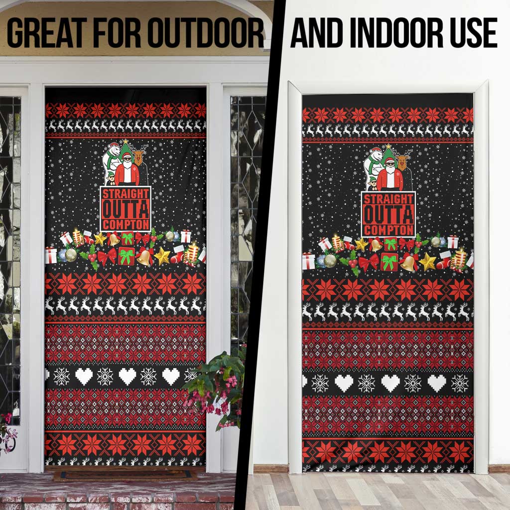 Christmas Straight Outta Gangsta Claus Door Cover Xmas Holiday Patterns - Wonder Print Shop