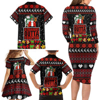 Christmas Straight Outta Gangsta Claus Family Matching Long Sleeve Bodycon Dress and Hawaiian Shirt Xmas Holiday Patterns - Wonder Print Shop