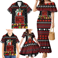 Christmas Straight Outta Gangsta Claus Family Matching Mermaid Dress and Hawaiian Shirt Xmas Holiday Patterns - Wonder Print Shop