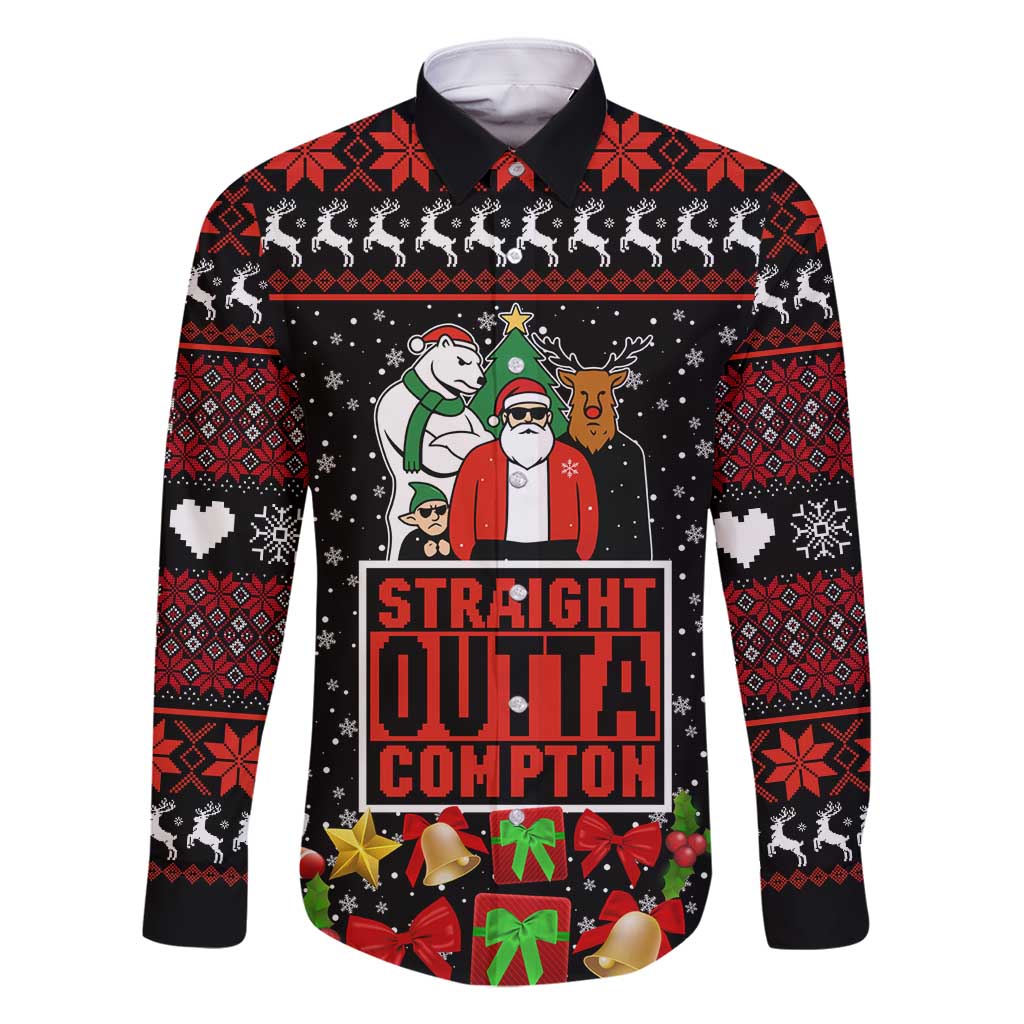 Christmas Straight Outta Gangsta Claus Family Matching Mermaid Dress and Hawaiian Shirt Xmas Holiday Patterns - Wonder Print Shop