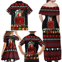 Christmas Straight Outta Gangsta Claus Family Matching Off Shoulder Maxi Dress and Hawaiian Shirt Xmas Holiday Patterns - Wonder Print Shop