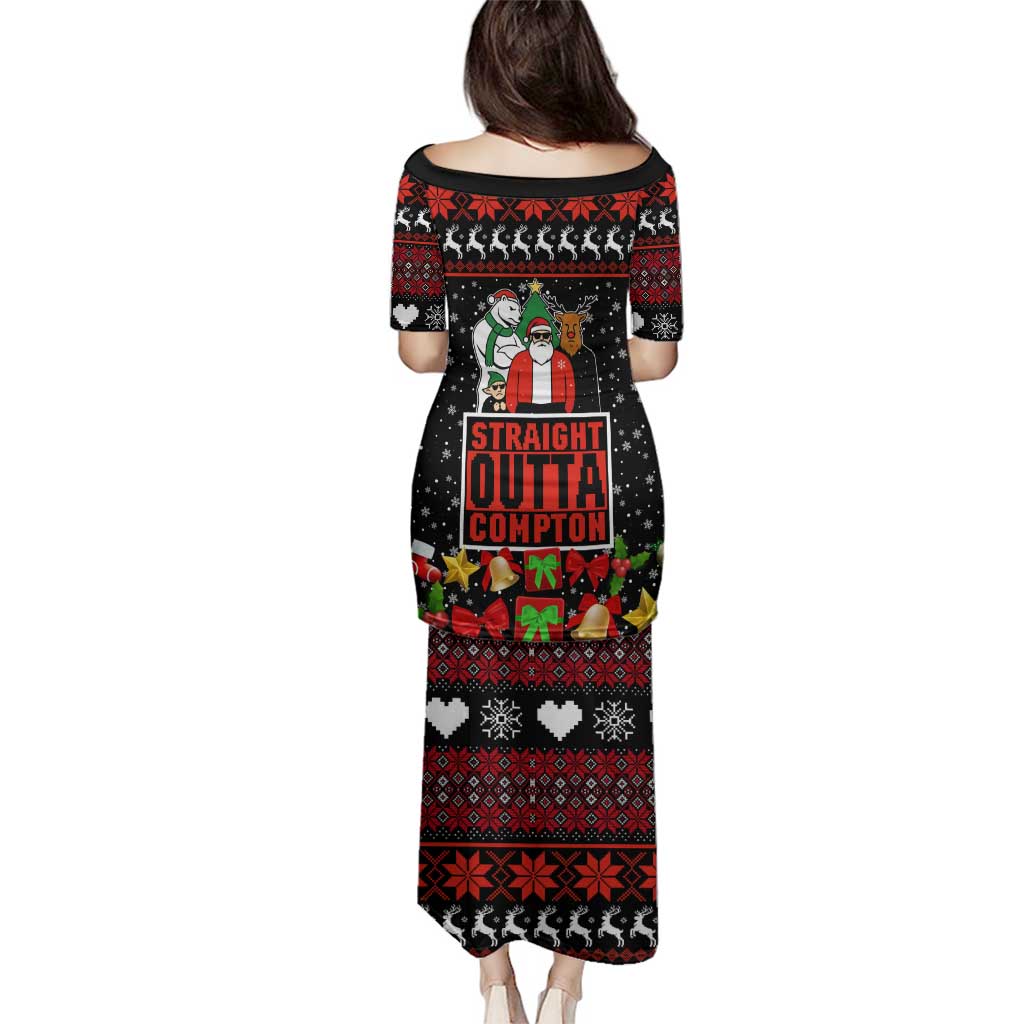 Christmas Straight Outta Gangsta Claus Family Matching Puletasi and Hawaiian Shirt Xmas Holiday Patterns - Wonder Print Shop