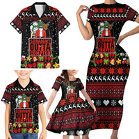 Christmas Straight Outta Gangsta Claus Family Matching Short Sleeve Bodycon Dress and Hawaiian Shirt Xmas Holiday Patterns - Wonder Print Shop