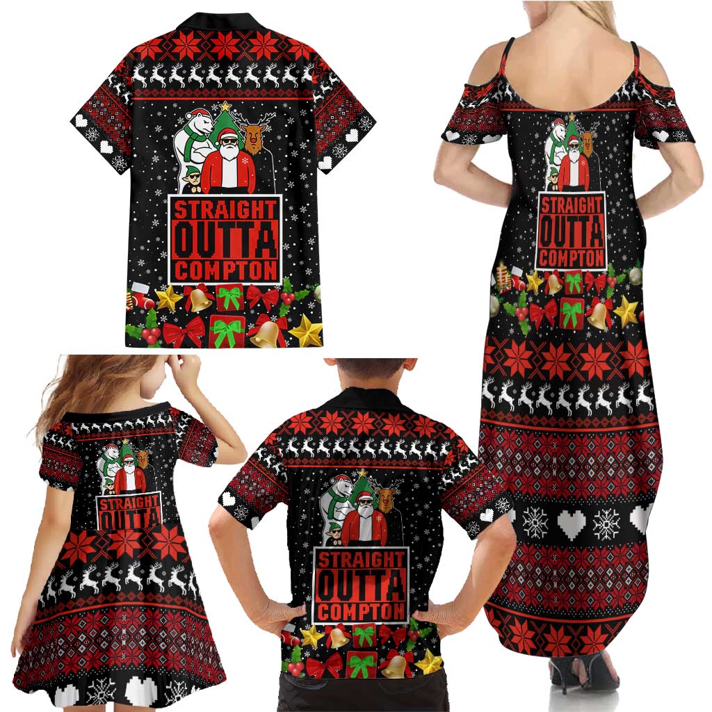 Christmas Straight Outta Gangsta Claus Family Matching Summer Maxi Dress and Hawaiian Shirt Xmas Holiday Patterns - Wonder Print Shop