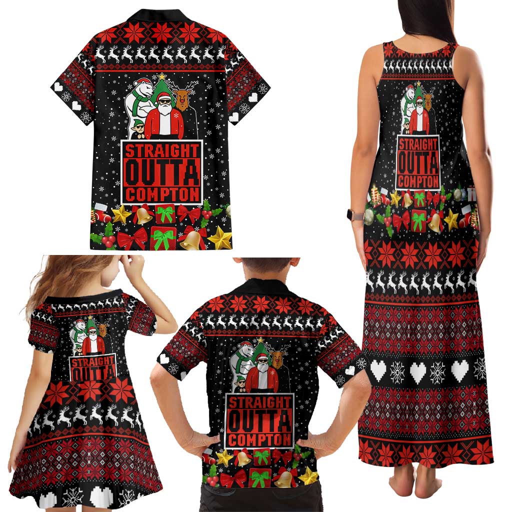 Christmas Straight Outta Gangsta Claus Family Matching Tank Maxi Dress and Hawaiian Shirt Xmas Holiday Patterns - Wonder Print Shop