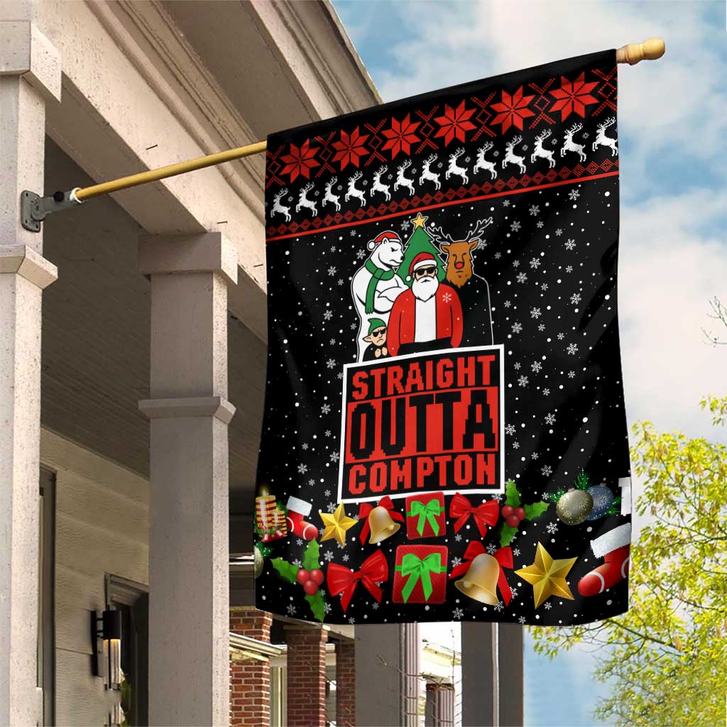 Christmas Straight Outta Gangsta Claus Garden Flag Xmas Holiday Patterns - Wonder Print Shop
