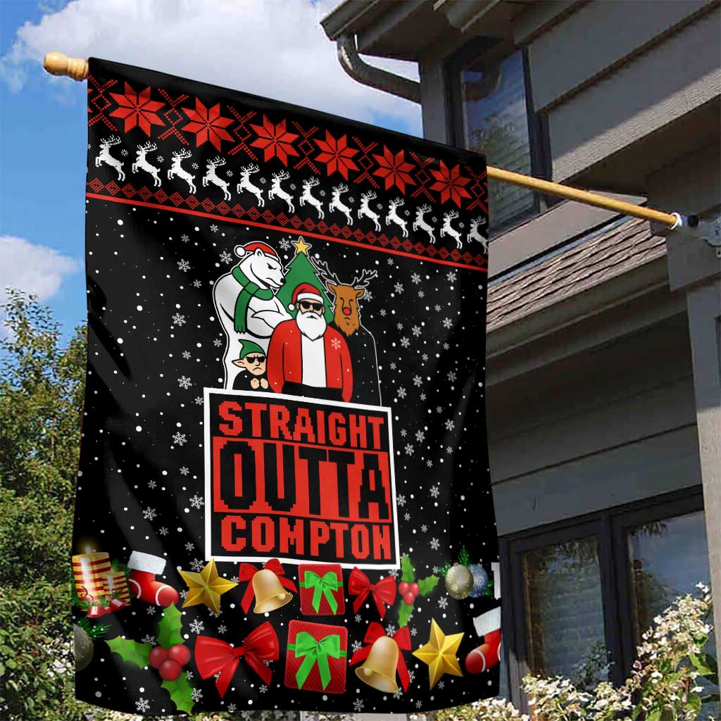 Christmas Straight Outta Gangsta Claus Garden Flag Xmas Holiday Patterns - Wonder Print Shop