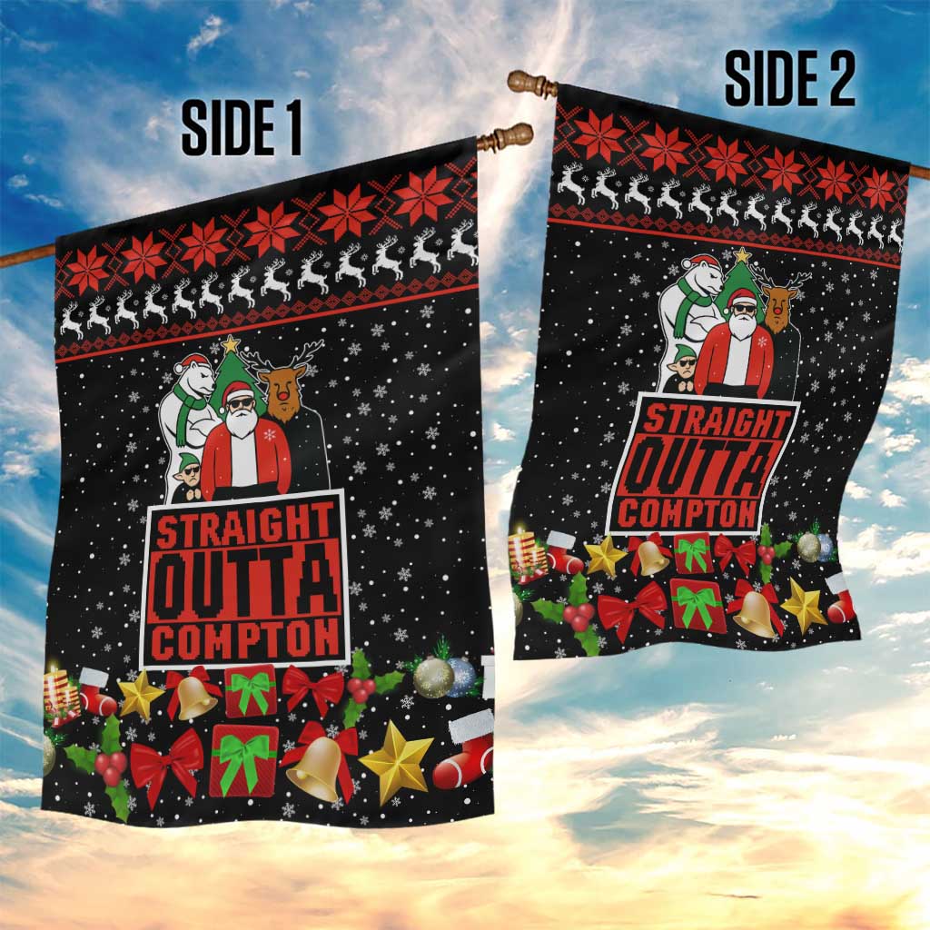 Christmas Straight Outta Gangsta Claus Garden Flag Xmas Holiday Patterns - Wonder Print Shop