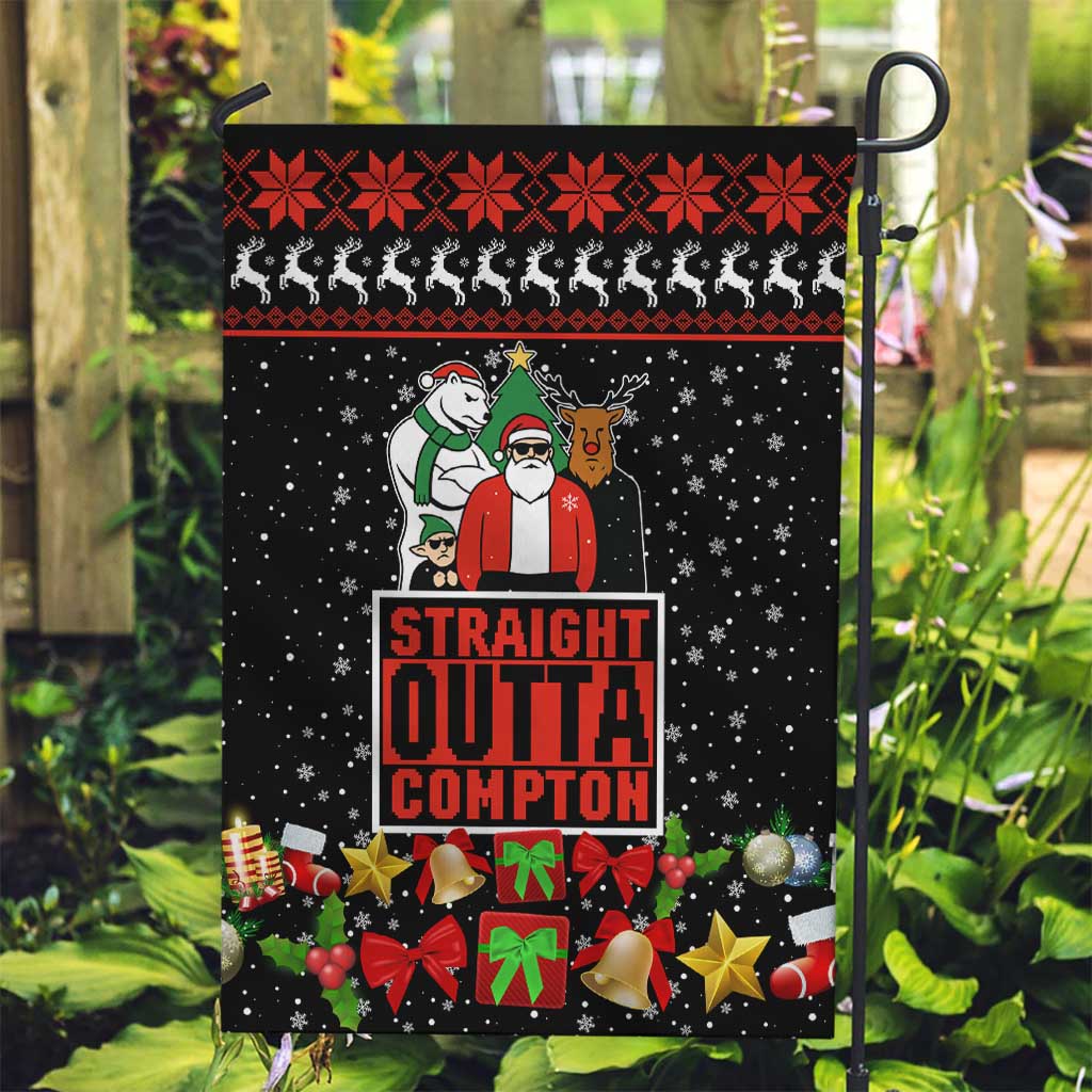 Christmas Straight Outta Gangsta Claus Garden Flag Xmas Holiday Patterns - Wonder Print Shop