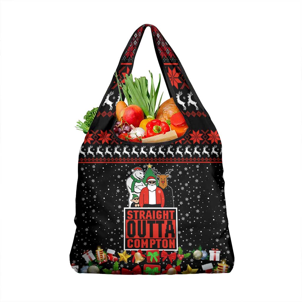 Christmas Straight Outta Gangsta Claus Grocery Bag Xmas Holiday Patterns - Wonder Print Shop