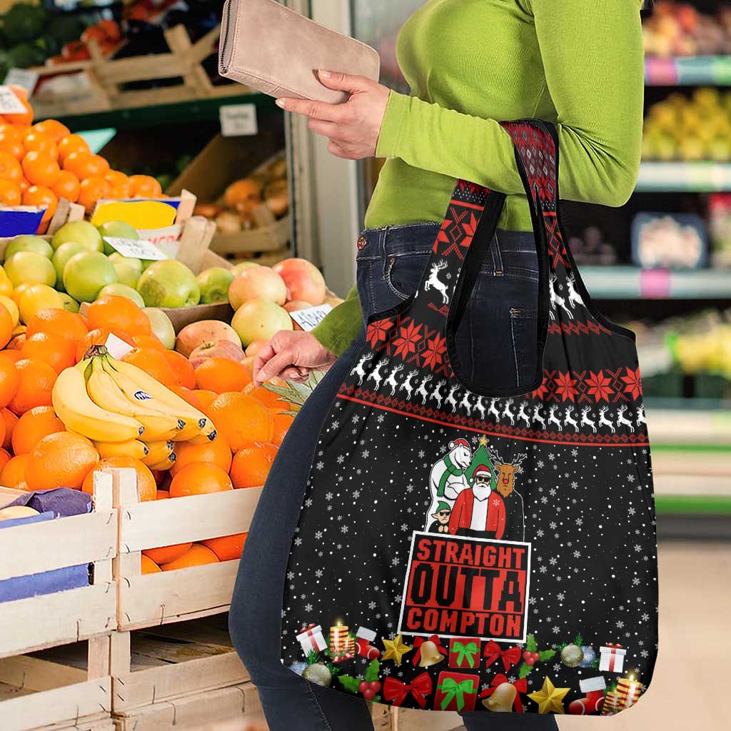 Christmas Straight Outta Gangsta Claus Grocery Bag Xmas Holiday Patterns - Wonder Print Shop
