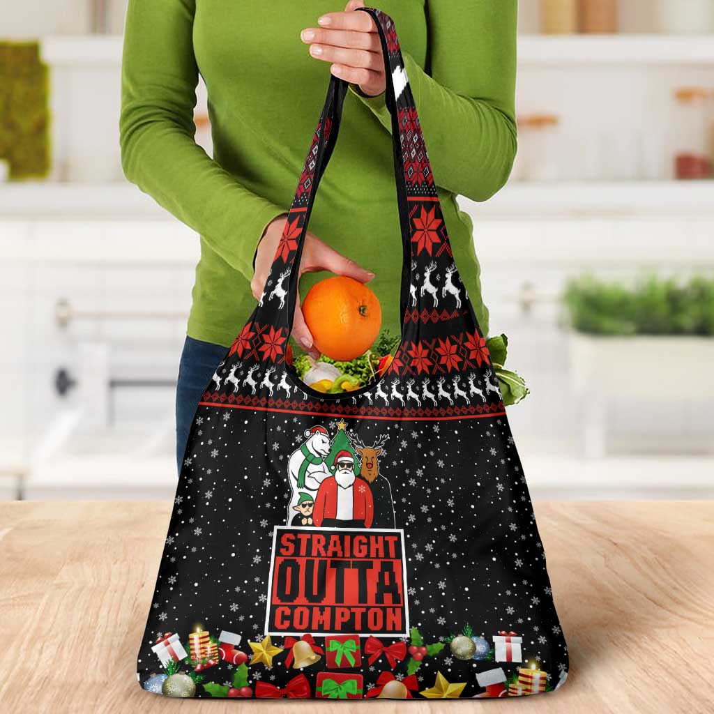 Christmas Straight Outta Gangsta Claus Grocery Bag Xmas Holiday Patterns - Wonder Print Shop