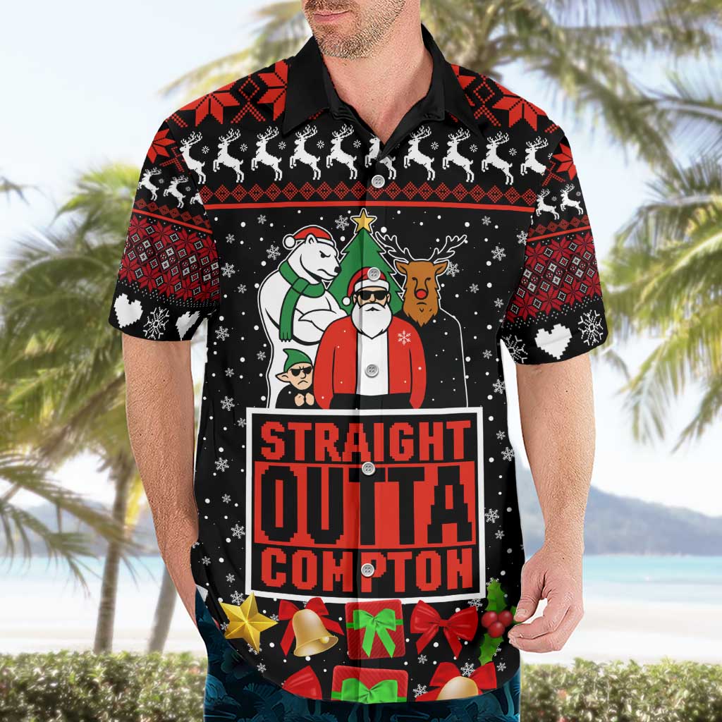 Christmas Straight Outta Gangsta Claus Hawaiian Shirt Xmas Holiday Patterns - Wonder Print Shop