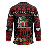 Christmas Straight Outta Gangsta Claus Hockey Jersey Xmas Holiday Patterns - Wonder Print Shop