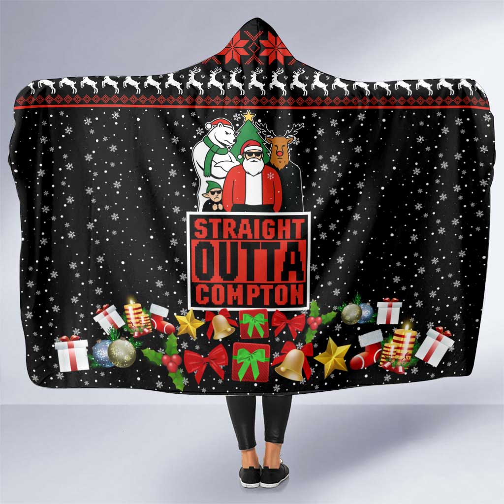Christmas Straight Outta Gangsta Claus Hooded Blanket Xmas Holiday Patterns - Wonder Print Shop