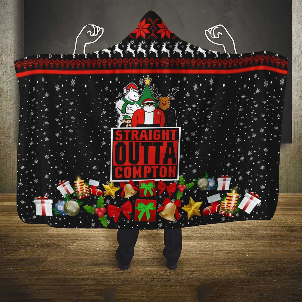 Christmas Straight Outta Gangsta Claus Hooded Blanket Xmas Holiday Patterns - Wonder Print Shop