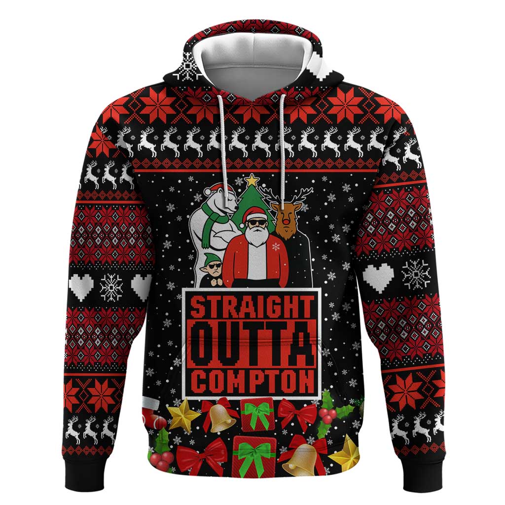 Christmas Straight Outta Gangsta Claus Hoodie Xmas Holiday Patterns - Wonder Print Shop