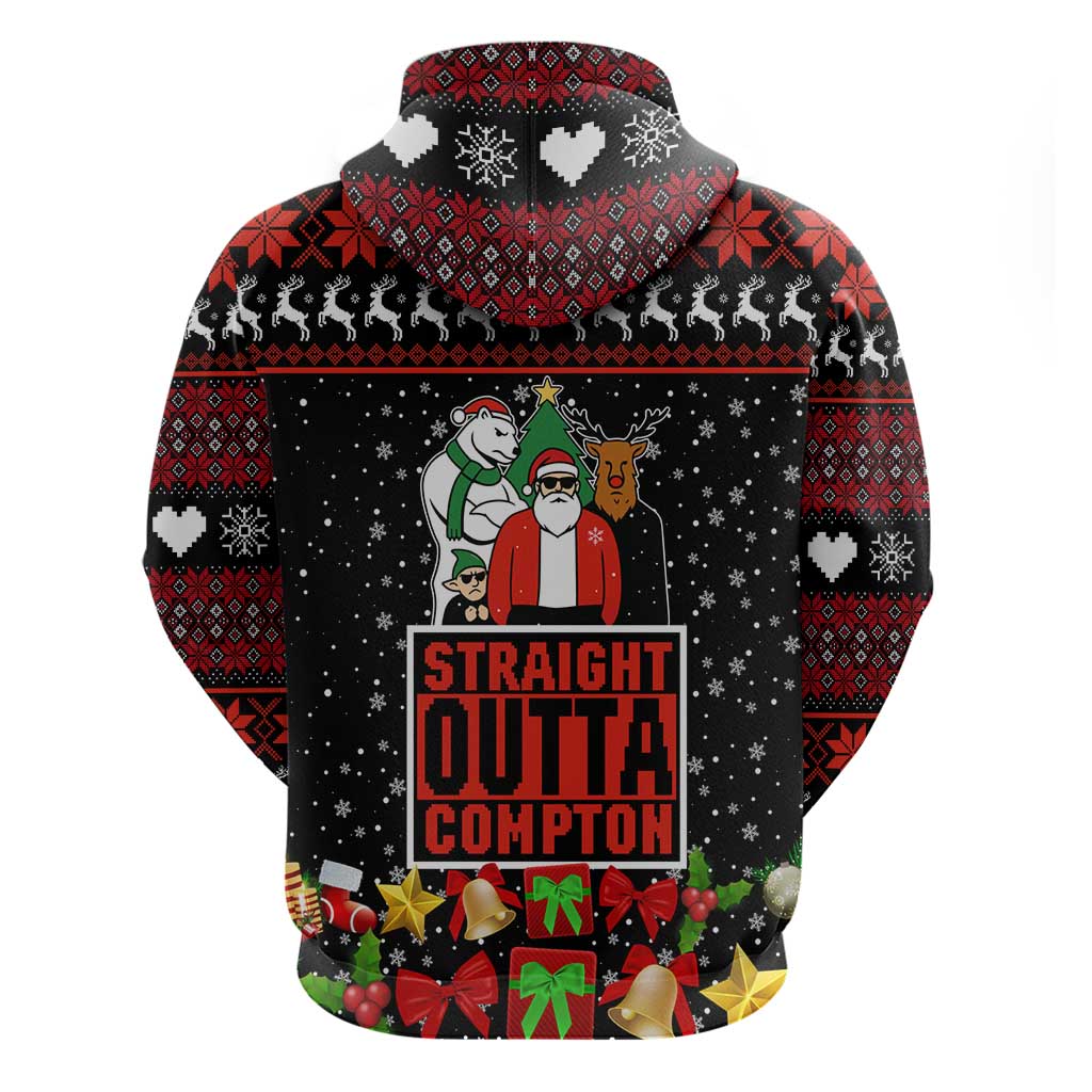 Christmas Straight Outta Gangsta Claus Hoodie Xmas Holiday Patterns - Wonder Print Shop
