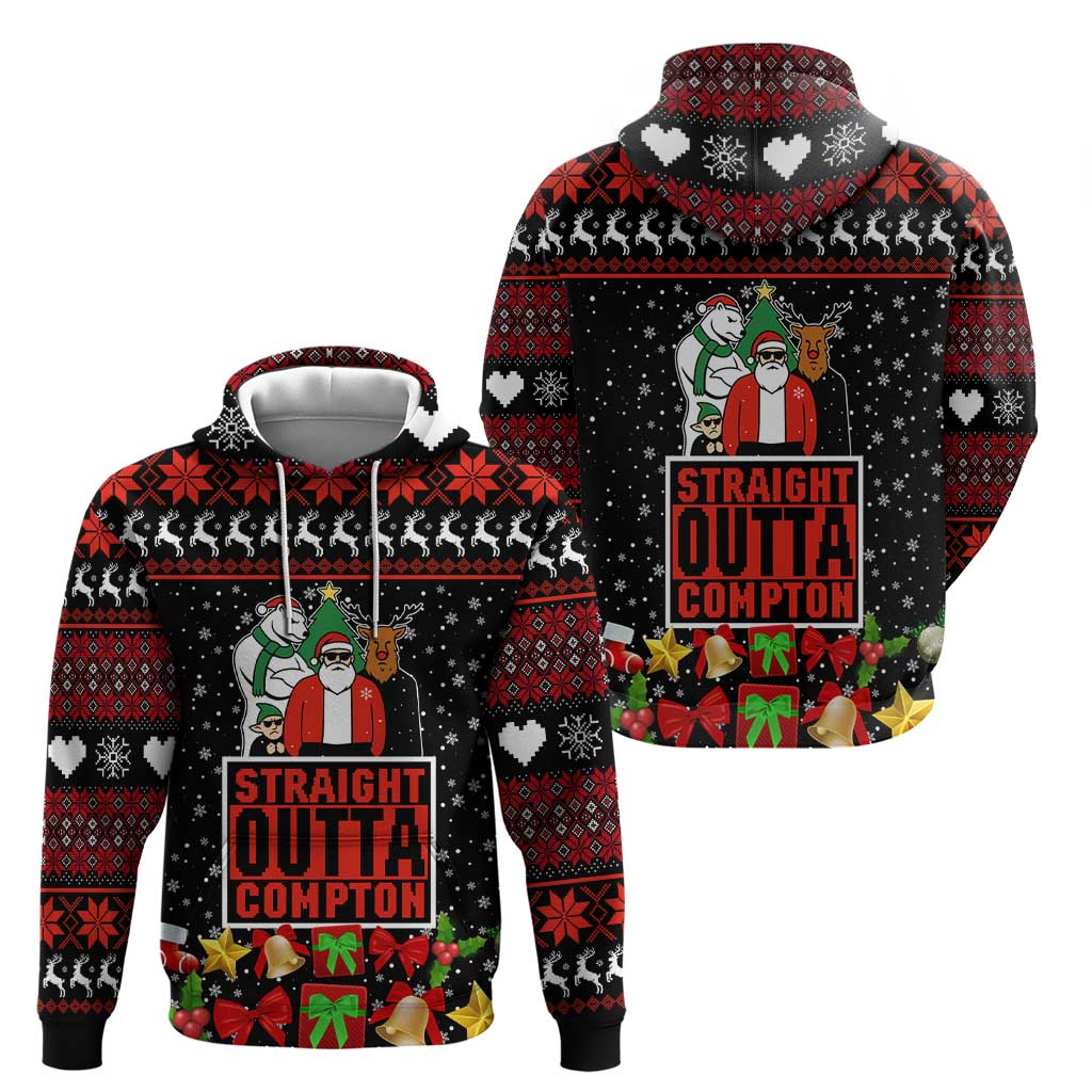 Christmas Straight Outta Gangsta Claus Hoodie Xmas Holiday Patterns - Wonder Print Shop
