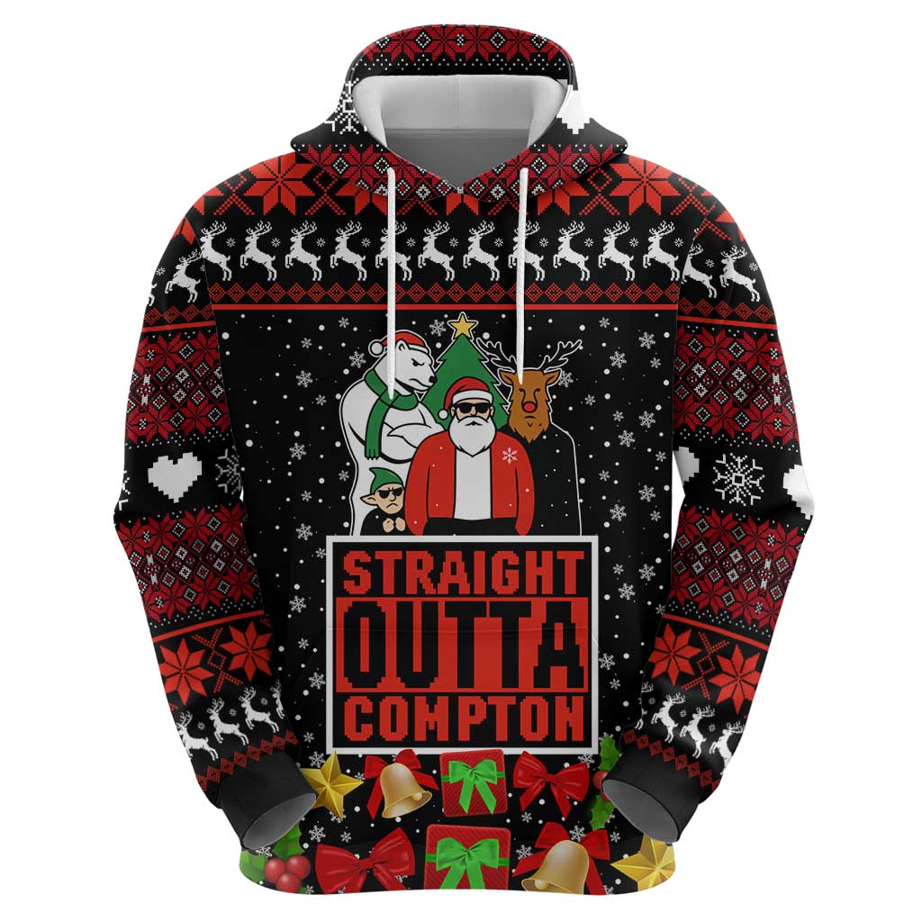 Christmas Straight Outta Gangsta Claus Hoodie Xmas Holiday Patterns - Wonder Print Shop