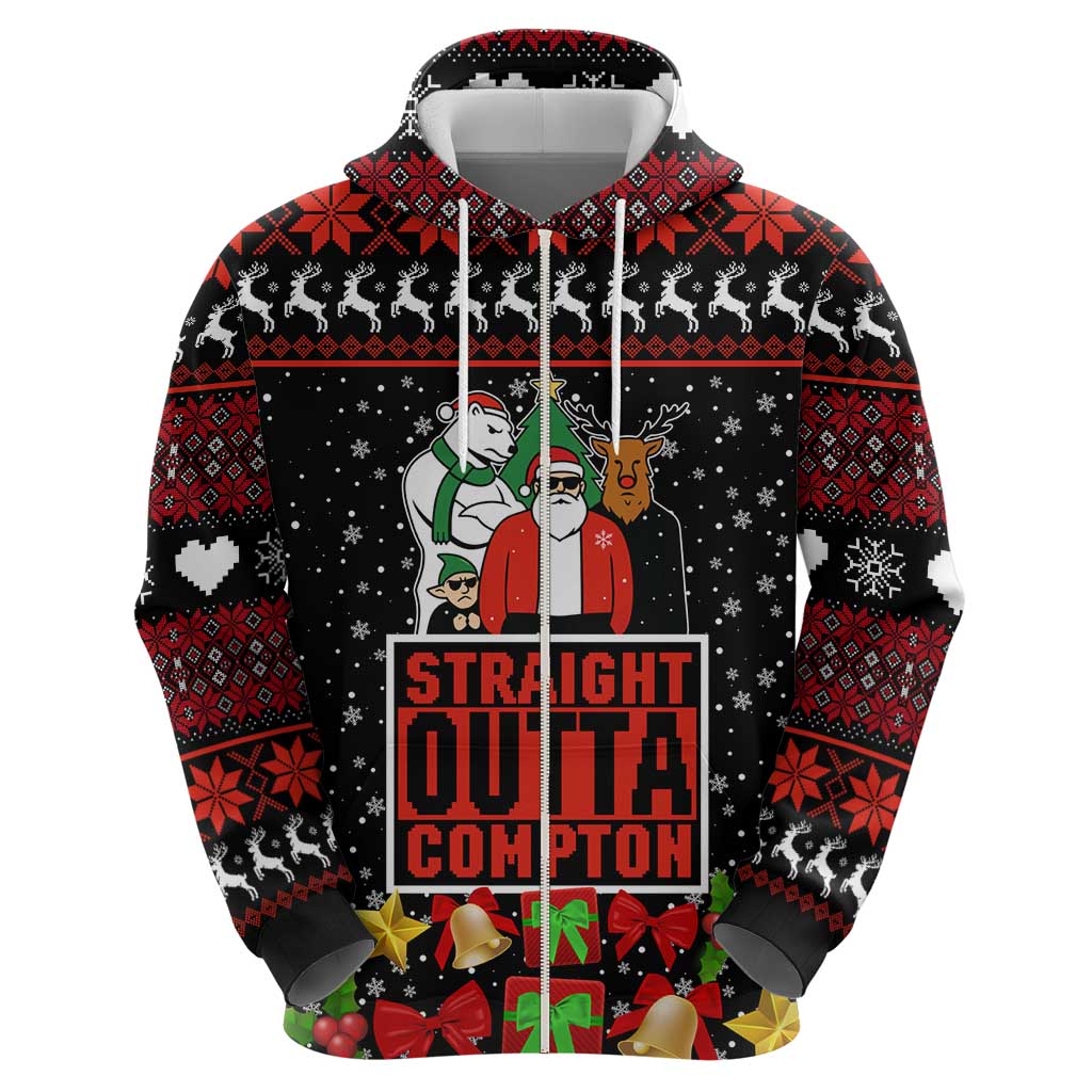 Christmas Straight Outta Gangsta Claus Hoodie Xmas Holiday Patterns - Wonder Print Shop