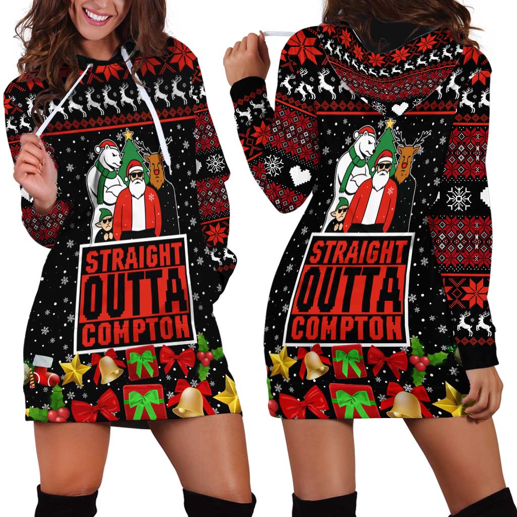 Christmas Straight Outta Gangsta Claus Hoodie Dress Xmas Holiday Patterns - Wonder Print Shop