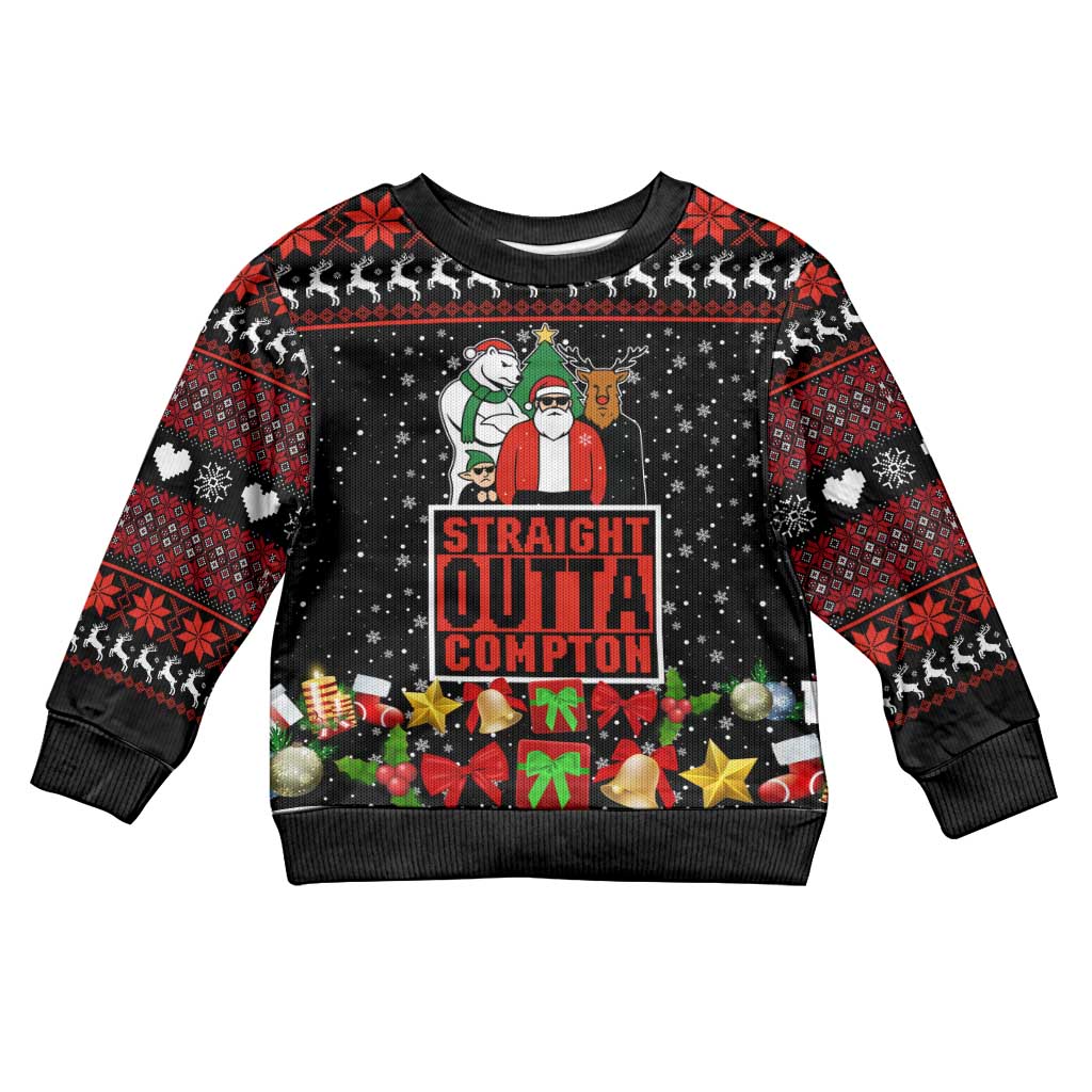 Christmas Straight Outta Gangsta Claus Kid Ugly Christmas Sweater Xmas Holiday Patterns - Wonder Print Shop
