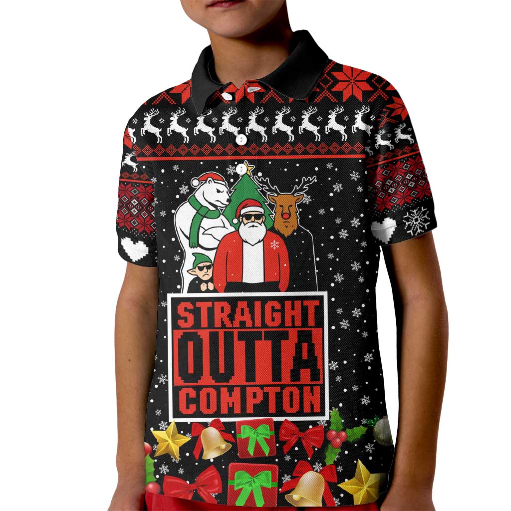 Christmas Straight Outta Gangsta Claus Kid Polo Shirt Xmas Holiday Patterns - Wonder Print Shop