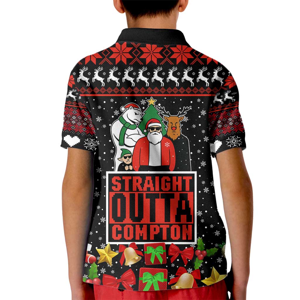 Christmas Straight Outta Gangsta Claus Kid Polo Shirt Xmas Holiday Patterns - Wonder Print Shop