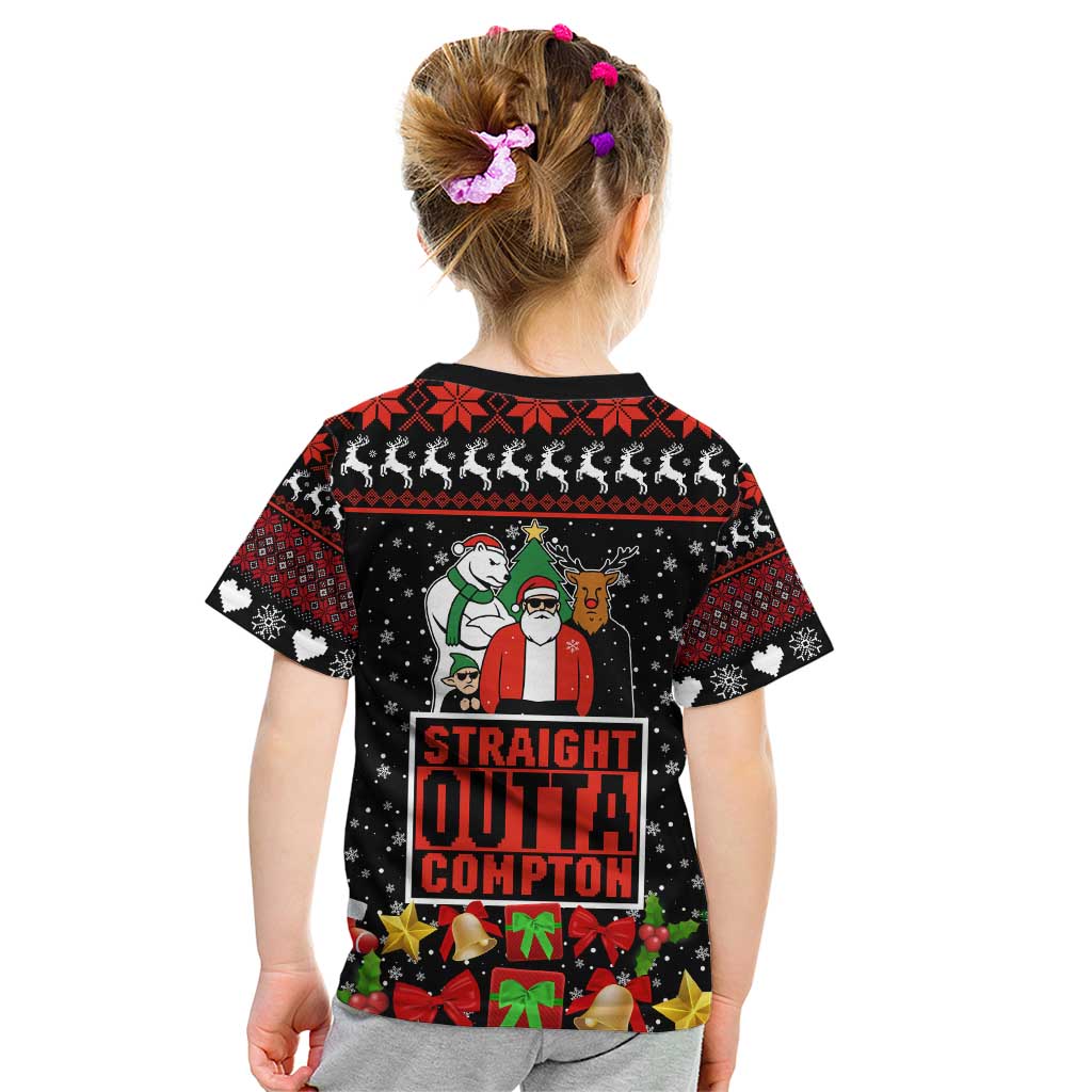 Christmas Straight Outta Gangsta Claus Kid T Shirt Xmas Holiday Patterns - Wonder Print Shop