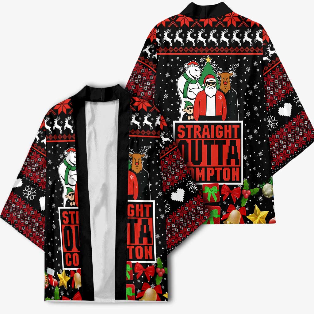 Christmas Straight Outta Gangsta Claus Kimono Xmas Holiday Patterns - Wonder Print Shop