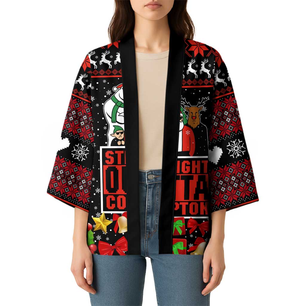 Christmas Straight Outta Gangsta Claus Kimono Xmas Holiday Patterns - Wonder Print Shop