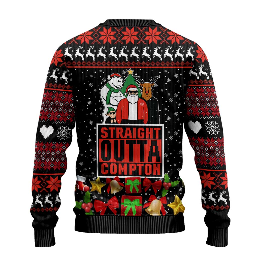 Christmas Straight Outta Gangsta Claus Ugly Christmas Sweater Xmas Holiday Patterns - Wonder Print Shop