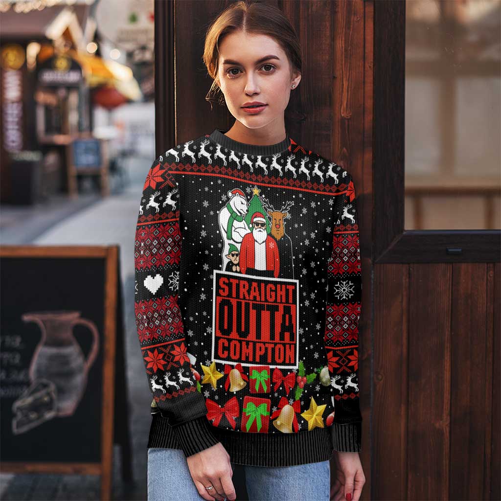 Christmas Straight Outta Gangsta Claus Ugly Christmas Sweater Xmas Holiday Patterns - Wonder Print Shop