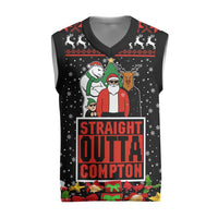 Christmas Straight Outta Gangsta Claus Christmas Knitted V-Neck Vest Xmas Holiday Patterns - Wonder Print Shop