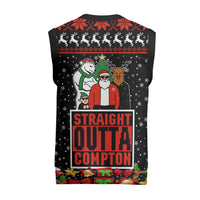 Christmas Straight Outta Gangsta Claus Christmas Knitted V-Neck Vest Xmas Holiday Patterns - Wonder Print Shop