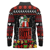 Christmas Straight Outta Gangsta Claus Long Sleeve Polo Shirt Xmas Holiday Patterns - Wonder Print Shop