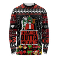 Christmas Straight Outta Gangsta Claus Long Sleeve Shirt Xmas Holiday Patterns - Wonder Print Shop