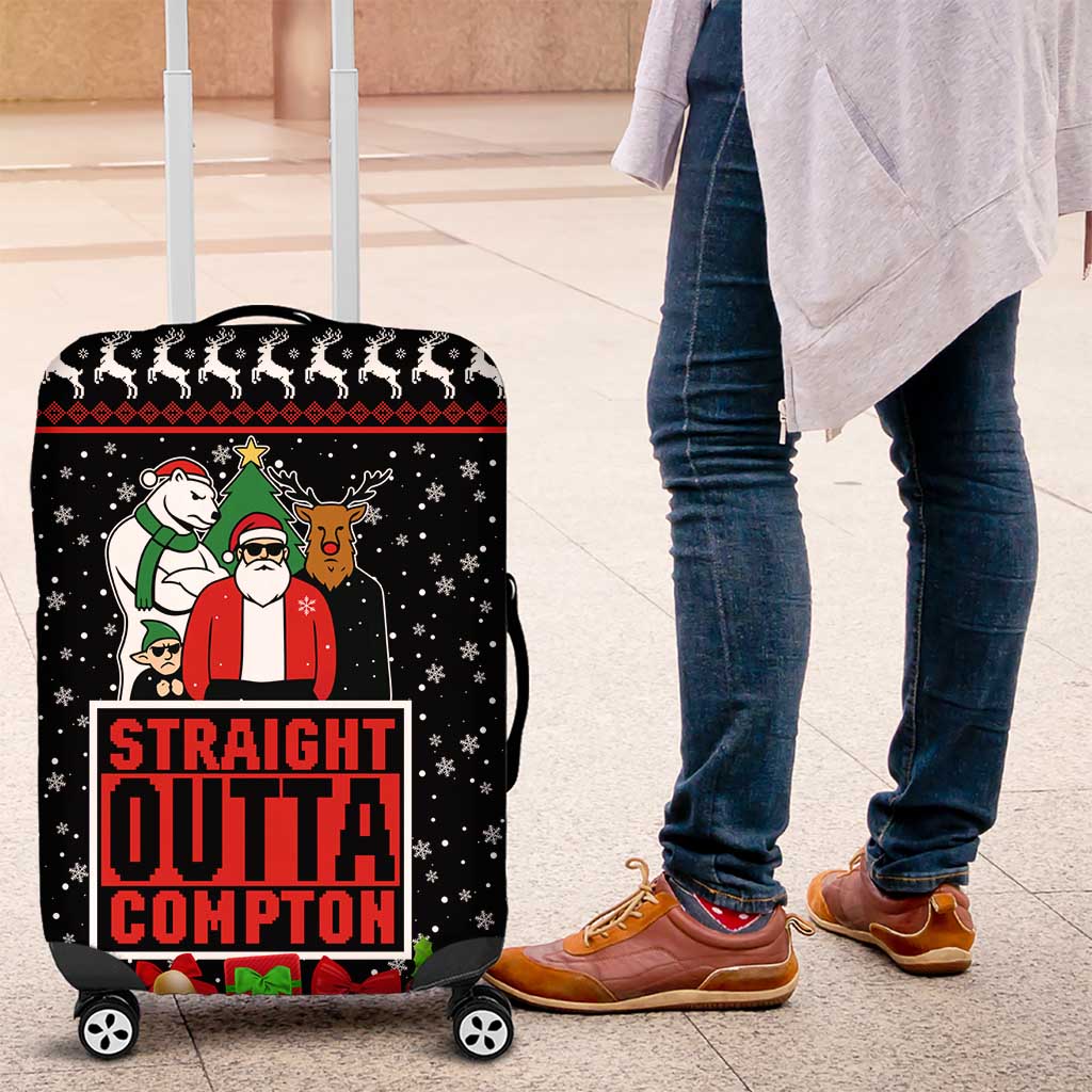 Christmas Straight Outta Gangsta Claus Luggage Cover Xmas Holiday Patterns - Wonder Print Shop