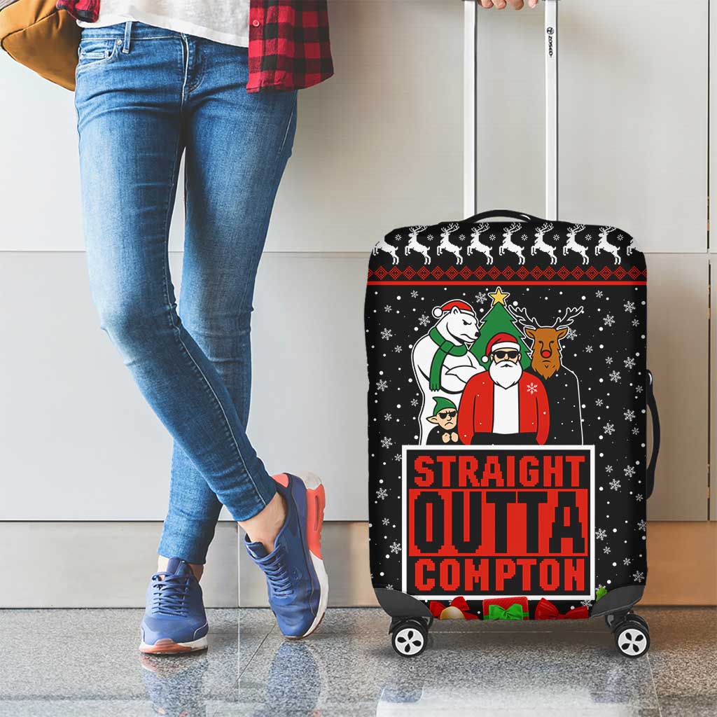 Christmas Straight Outta Gangsta Claus Luggage Cover Xmas Holiday Patterns - Wonder Print Shop